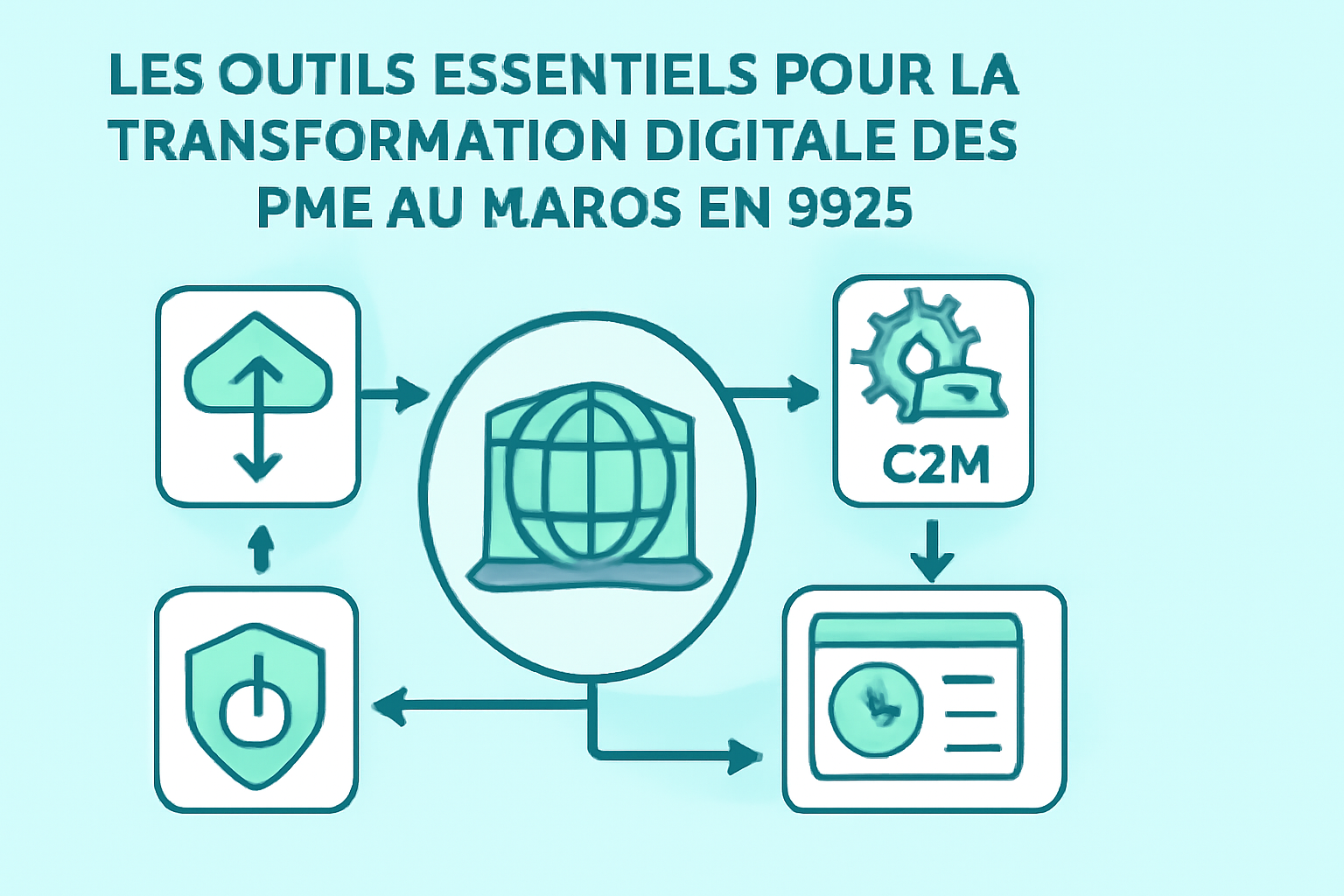 Image illustrating digital transformation tools for SMEs in Morocco.